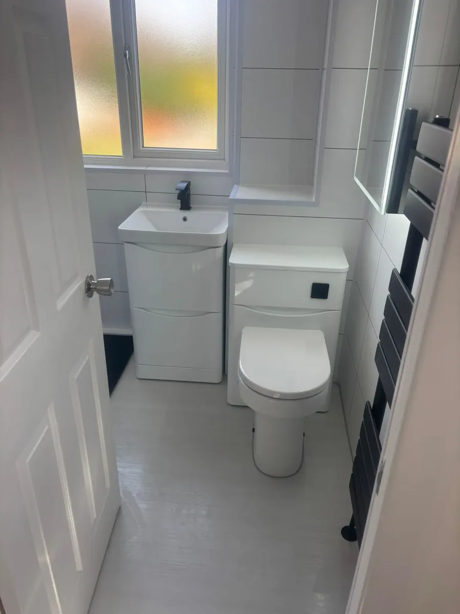 Updated compact bathroom fittings and finishes